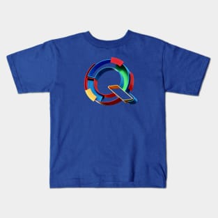 Q is for Quick - 3d mod graphic color design says cool! Kids T-Shirt